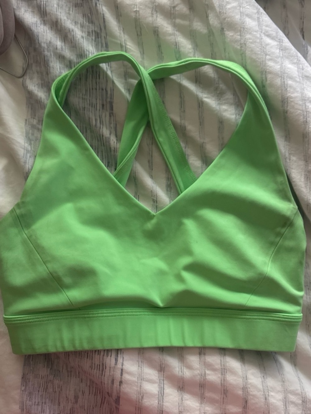 lululemon athletica Bright Lime Green Cross-Back Sports Bra